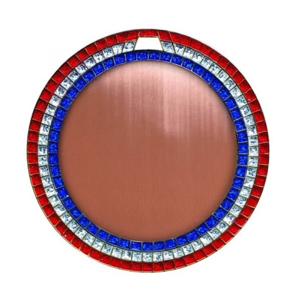 Circular Diamond Plated Medal