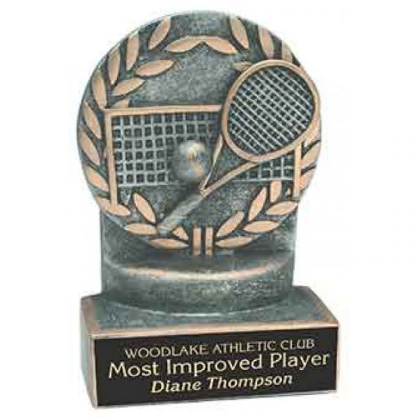 Tennis Wreath Resin Trophy