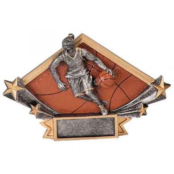 Female Basketball Diamond Star Resin Trophy