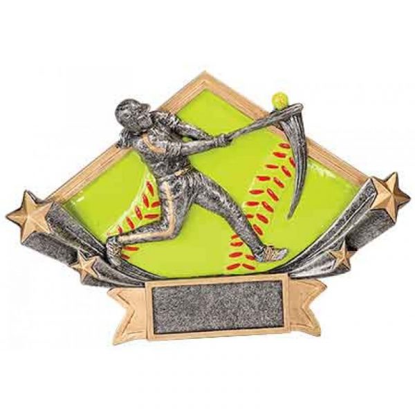 Female Softball Diamond Star Resin Trophy