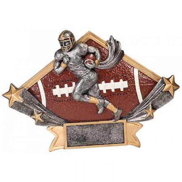 Male Football Diamond Star Resin Trophy