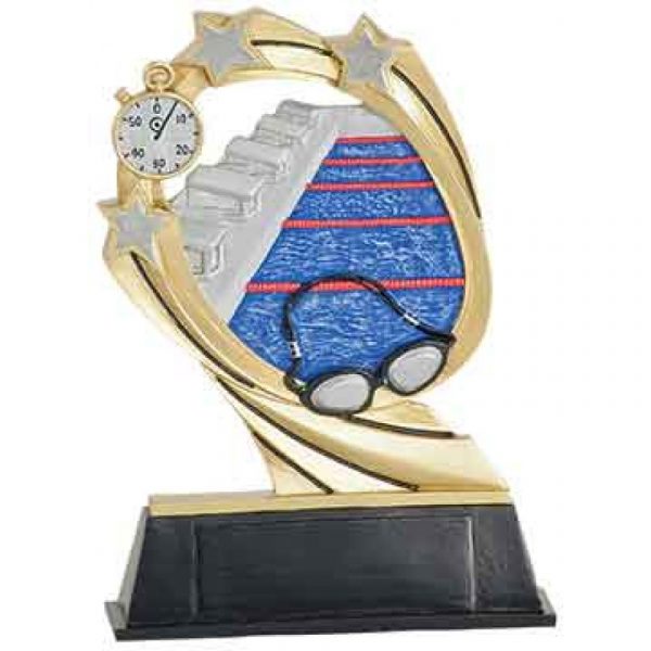 Swimming Cosmic Resin Trophy