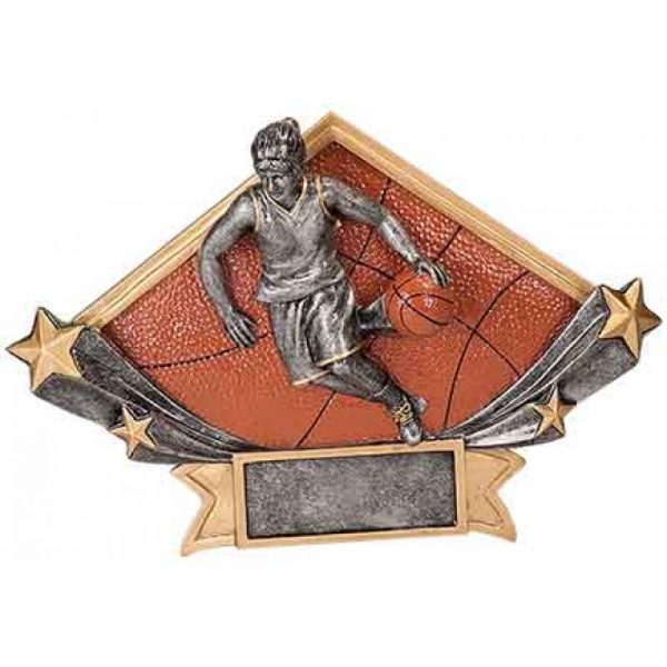 Female Basketball Diamond Star Resin Trophy