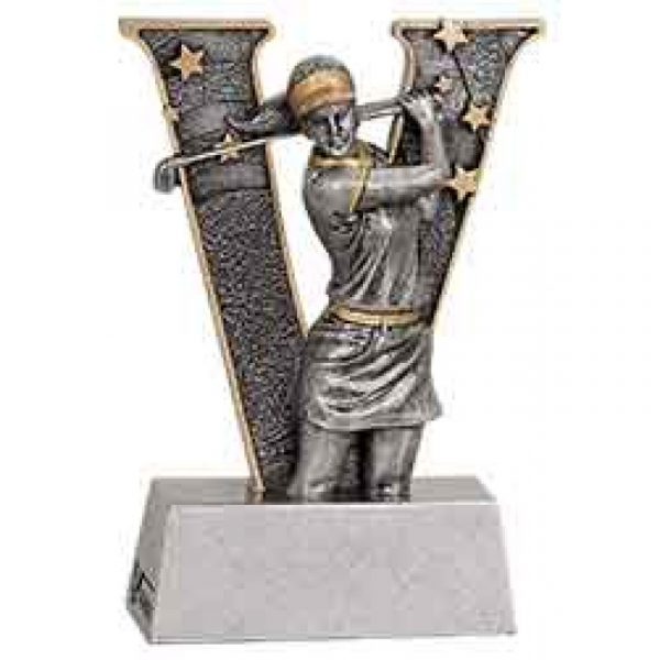 Female Golf V Series Resin Trophy