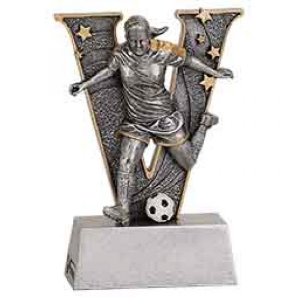 Female Soccer V Series Resin Trophy