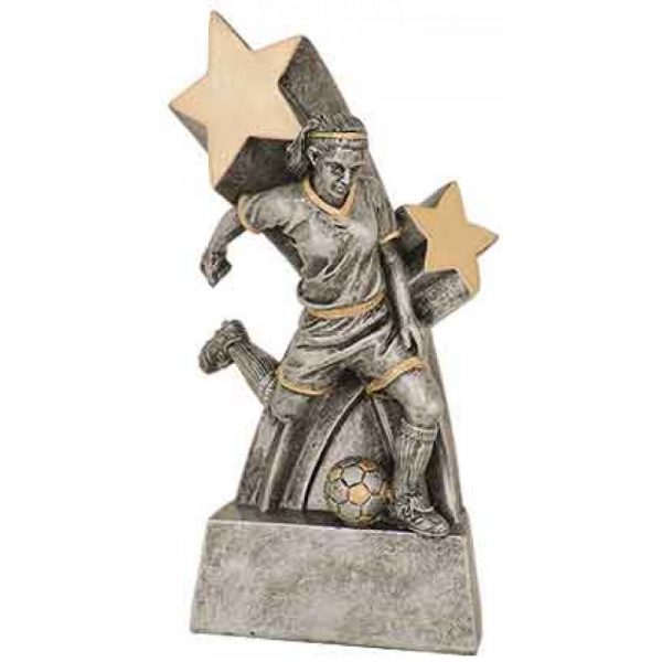 Female Soccer Super Star Resin Trophy