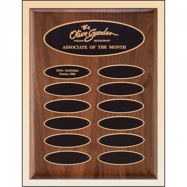 American Walnut Perpetual Plaque Elliptical Plates