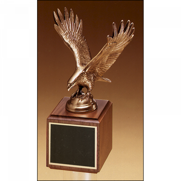 Antique Bronze Eagle Walnut Base