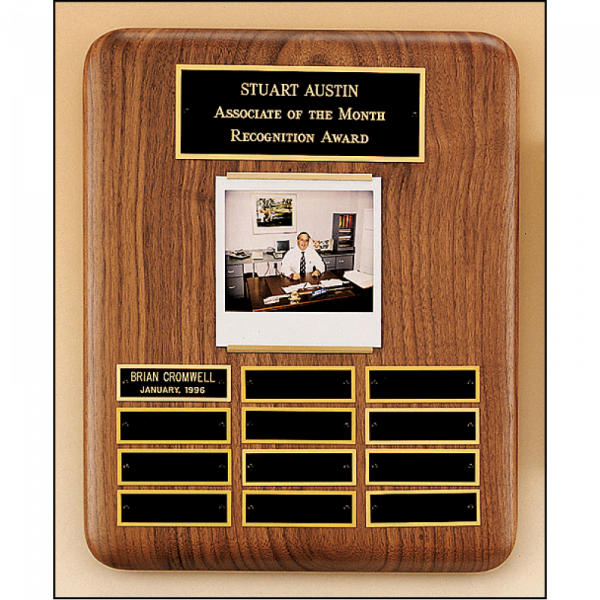 Walnut Perpetual Plaque Photo Holder