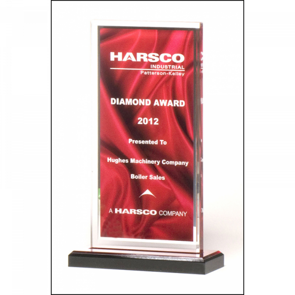 Clear Acrylic Award Deep Red