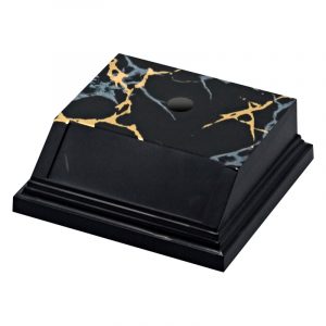 SB-331BK  Diamar Square Plastic Base, Black Marble, 1 Hole 2 3/4″ x 3″ x 3/4″