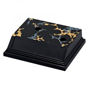 SB-342BK	Diamar Square Plastic Base, Black Marble, 2 Holes Offset 3 5/8″ * 4 1/2″ *1 1/8″