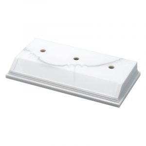 SB-483	Diamar Square Plastic Base, White Marble, 3 Holes – 4 3/8″ x 8 1/8″ x 1 1/8″