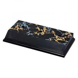 SB-483BK	Diamar Square Plastic Base, Black Marble, 3 Holes 4 3/8″ * 8 1/8″ *1 1/8″