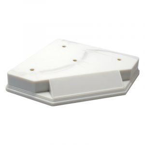 SB-7085 Diamar 3 Post Plastic Base, White Marble – 8 1/2″ x 8 1/2″ x 1 1/2″