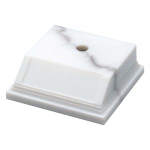 SB-331	Diamar Square Plastic Base, White Marble, 1 Hole – 2 3/4″ x 3″ x 3/4″